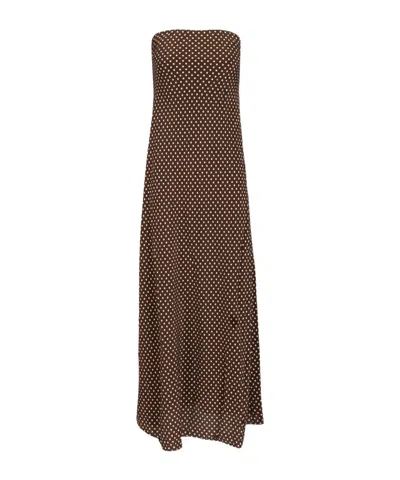 Matteau Bias Polka-dot Silk-crepe De Chine Midi Dress In Multi