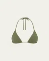Matteau String Triangle Bikini Top In Green