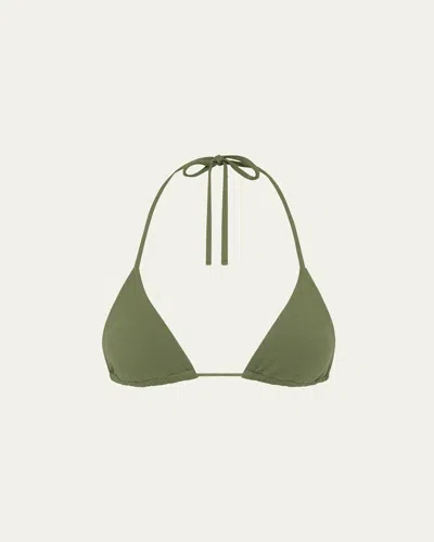 Matteau String Triangle Bikini Top In Green