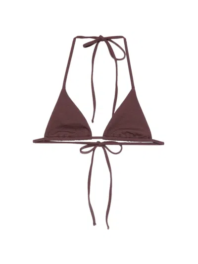 Matteau String Triangle-cup Bikini Top In Brown