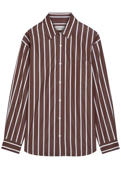Matteau Striped Cotton-poplin Shirt In Brown