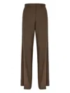 Matteau Wide-leg Wool-blend Trousers In Brown