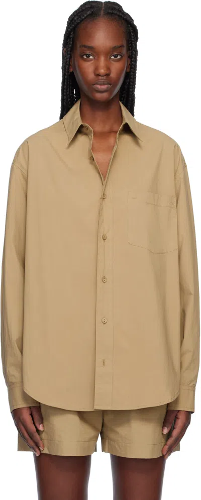 Matteau Tan Relaxed Shirt In Stone