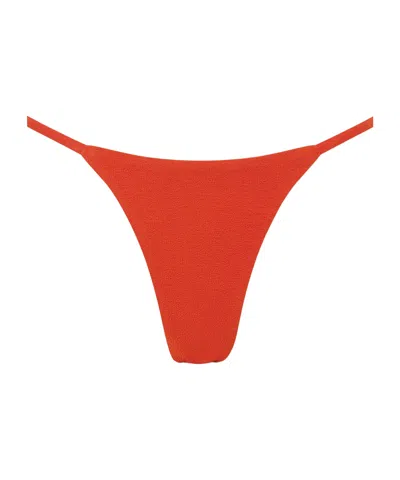 Matteau Tres Petite Crinkled Bikini Briefs In Red
