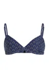 Matteau Embellished Stretch Recycled Halterneck Bikini Top In Black