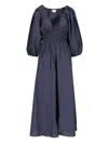 Matteau Shirred Plunge Button Dress Dresses Blue In Blue
