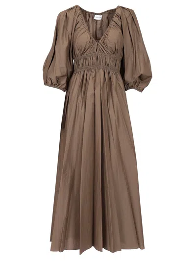 Matteau V-neck Dress Dresses Brown