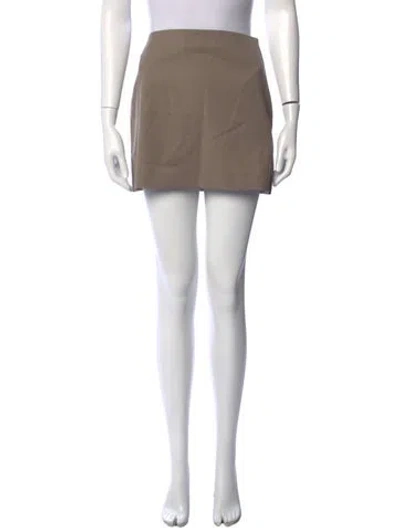 Pre-owned Matteau Virgin Wool Mini Skirt In Neutrals