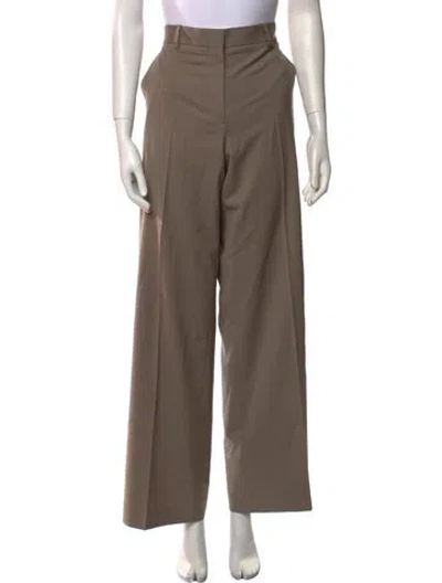 Pre-owned Matteau Virgin Wool Wide Leg Pants W/ Tags In Brown