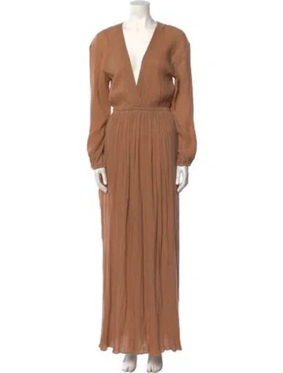 Pre-owned Matteau V-neck Long Dress In Neutral