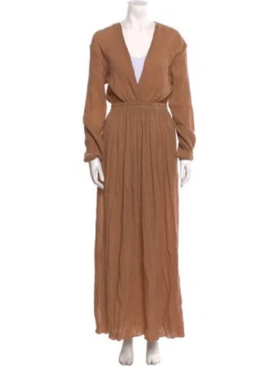 Pre-owned Matteau V-neck Long Dress In Neutral