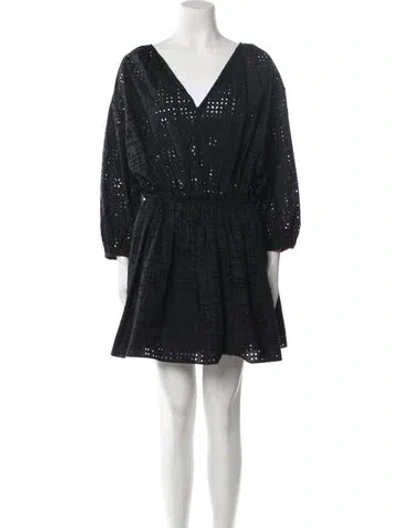 Pre-owned Matteau V-neck Mini Dress In Blue