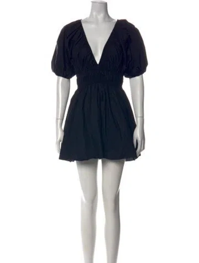 Pre-owned Matteau V-neck Mini Dress In Blue