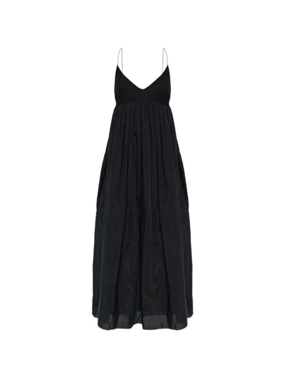 Matteau Voluminous Bralette Cotton Maxi Dress In Black