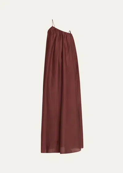 Matteau Voluminous One-shoulder Maxi Dress In Burgundy