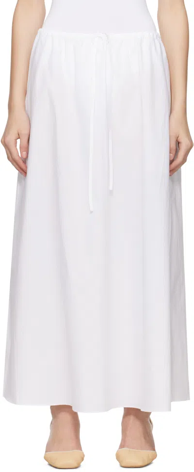 Matteau White Drawcord Maxi Skirt