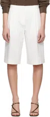 Matteau Pleated Organic Cotton-blend Twill Shorts In White