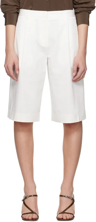 Matteau White Long Chino Shorts In Chalk