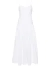 Matteau Gathered Organic Cotton-poplin Midi Dress In White