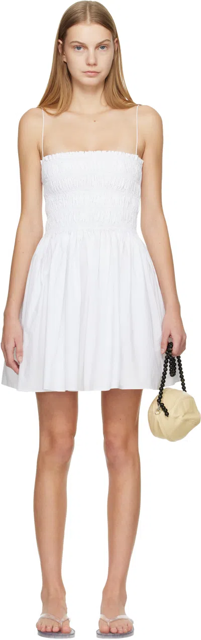 Matteau White Shirred Bodice Minidress
