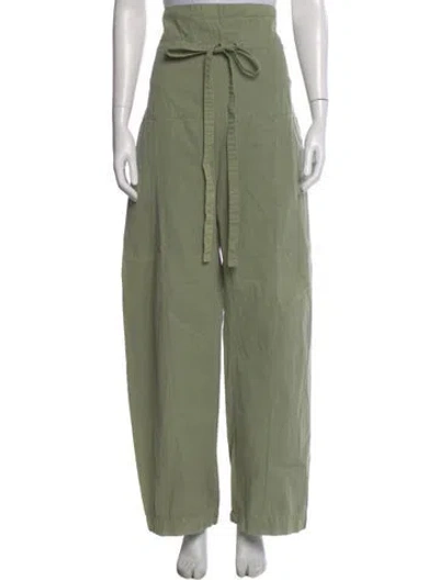 Pre-owned Matteau Wide Leg Pants In Green
