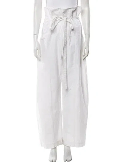 Pre-owned Matteau Wide Leg Pants In White