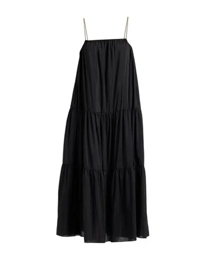 Matteau Woman Maxi Dress Black Size 4 Organic Cotton, Silk