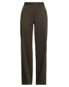 Matteau Woman Pants Military Green Size 3 Organic Cotton, Elastane In Brown