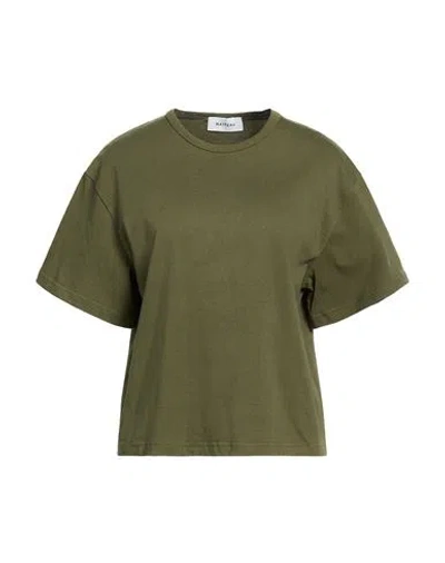 Matteau Woman T-shirt Military Green Size 1 Cotton