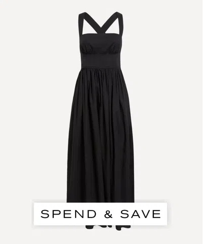 Matteau Women's Black Crossback Midi Dress