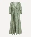 Matteau Organic Cotton Printed Midi Dress In Green