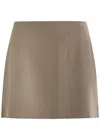 Matteau Wool-blend Mini Skirt In Taupe