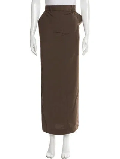 Pre-owned Matteau Wool Long Skirt In Brown