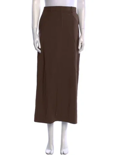 Pre-owned Matteau Wool Midi Length Skirt In Brown