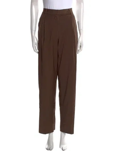 Pre-owned Matteau Wool Straight Leg Pants In Brown