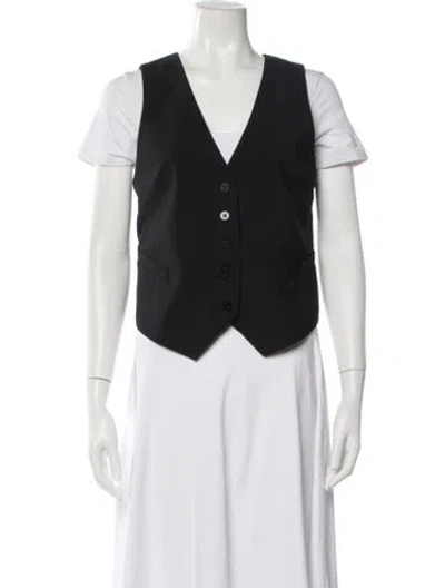 Pre-owned Matteau Wool Vest In Black