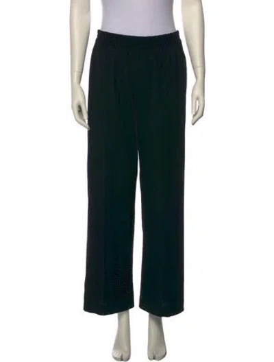 Pre-owned Matteau Wool Wide Leg Pants In Black