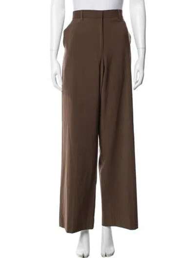 Pre-owned Matteau Wool Wide Leg Pants In Brown