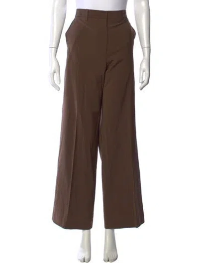 Pre-owned Matteau Wool Wide Leg Pants In Brown