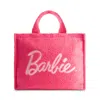 Mattel Ful Barbie Large Travel Sherpa Tote With Trolley Strap In Pink