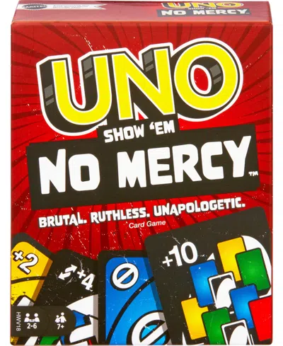 Mattel Uno Show ‘em No Mercy Card Game For Kids, Adults Family Night, Parties And Travel In Red