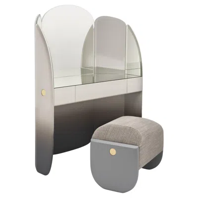 Pre-owned Matteo Cibic 21st Century  Petineuse Lacquered Mdfmirror Fabric Scapin Collezioni In Brown