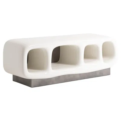 Pre-owned Matteo Cibic Betty Rubble Sideboard In Metal And Liquid Ceramic Wainscoting By  In Gray
