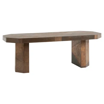 Pre-owned Matteo Cibic Callisto Dining Table In Poplar Wood And Bronze By  In Brown