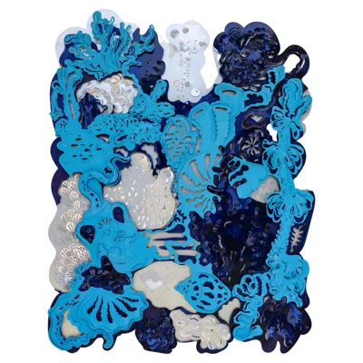 Pre-owned Matteo Cibic Contemporary Caelum Stellans Tapestries In Aluminium By Altreforme In Limited Ed In Blue
