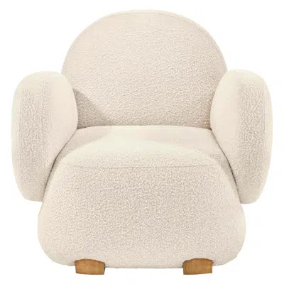 Pre-owned Matteo Cibic Dolce Armchair Ivory With Plush Boucle Fabric By  In White