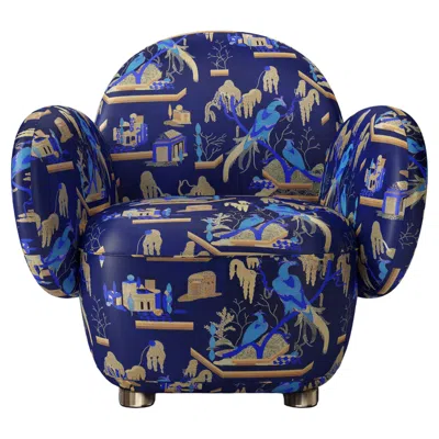 Pre-owned Matteo Cibic Dolce Armchair With Plush Dedar Fabric By  In Blue
