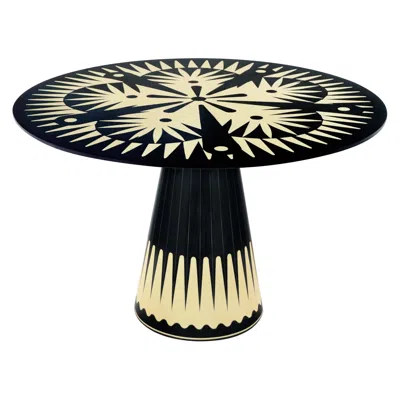 Pre-owned Matteo Cibic Metropolis Marquetry Dining Table By  In Black