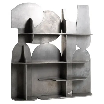 Pre-owned Matteo Cibic Mimas Bookshelf In Poplar Wood And Silver Plated By