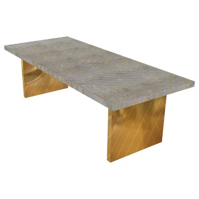Pre-owned Matteo Cibic Nesso Medium Dining Table With Brass Inlay By  In Brown